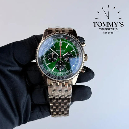 AAA+ Navitimer B01 Chronograph 46mm Green Dial - Stainless Steel