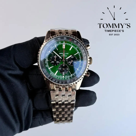 AAA+ Navitimer B01 Chronograph 46mm Green Dial - Stainless Steel