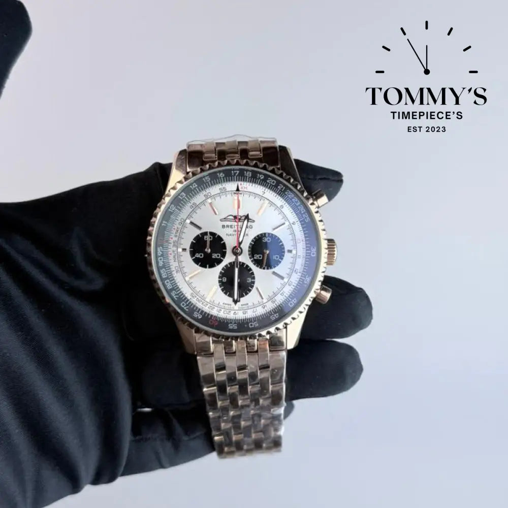 AAA+ Navitimer B01 Chronograph 46mm Silver Dial - Stainless Steel