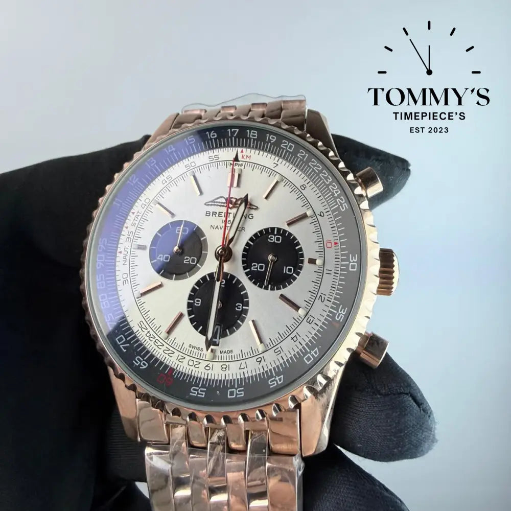AAA+ Navitimer B01 Chronograph 46mm Silver Dial - Stainless Steel