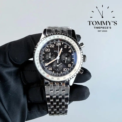 AAA+ Navitimer B02 Chronograph 41 Cosmonaute Black Dial - Stainless Steel