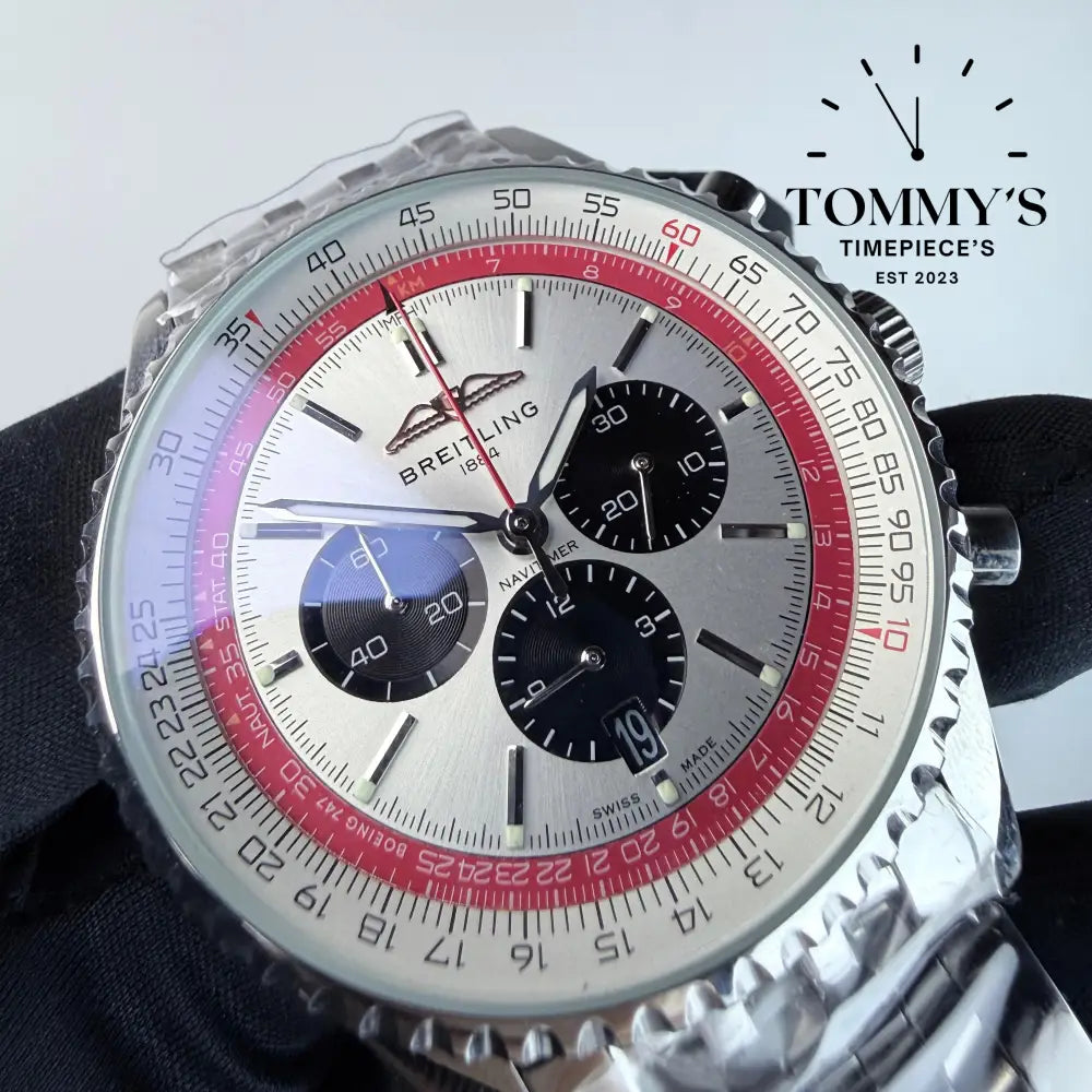 AAA+ Navitimer B02 Chronograph 43 Boeing 747 limited edition White Dial - Stainless Steel