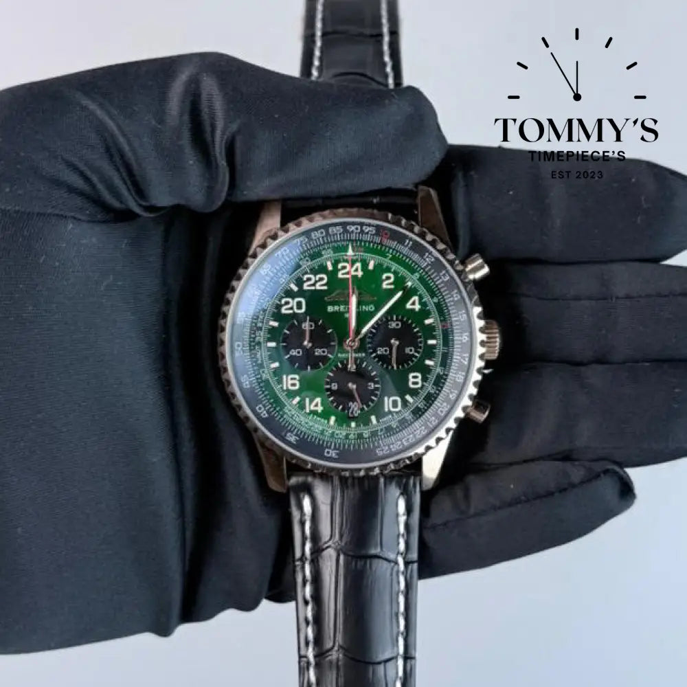 AAA+ Navitimer B12 Chronograph 41 Cosmonaute Green Dial - Stainless Steel