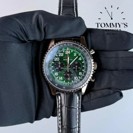 AAA+ Navitimer B12 Chronograph 41 Cosmonaute Green Dial - Stainless Steel