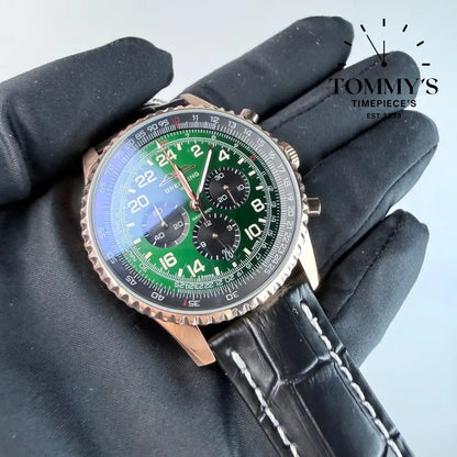 AAA+ Navitimer B12 Chronograph 41 Cosmonaute Green Dial - Stainless Steel