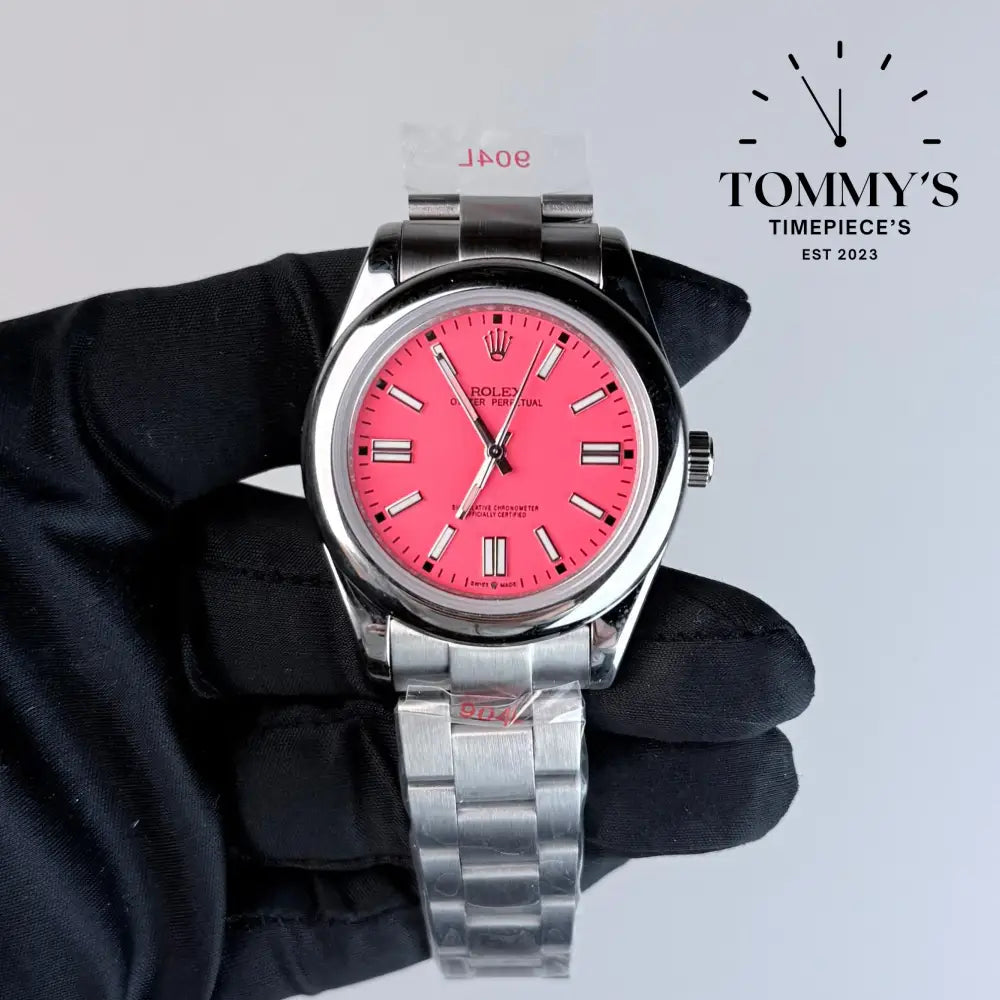 AAA+ Oyster Perpetual (124300) 41mm Coral Red Dial-Oyster Bracelet