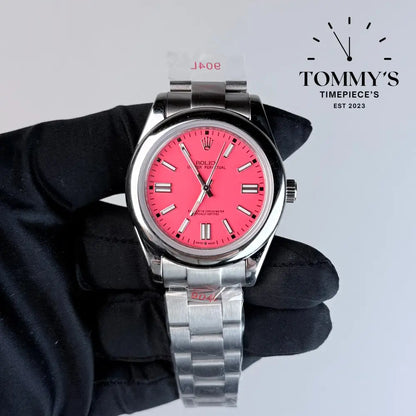 AAA+ Oyster Perpetual (124300) 41mm Coral Red Dial-Oyster Bracelet