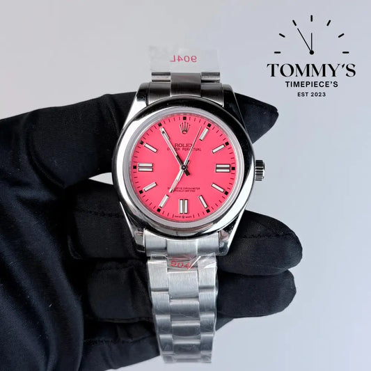 AAA+ Oyster Perpetual (124300) 41mm Coral Red Dial-Oyster Bracelet