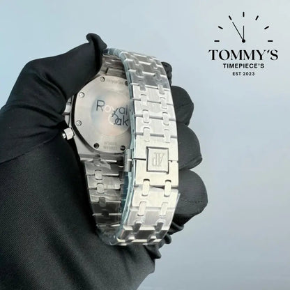 AAA+ Royal Oak 41mm Grey ’Grande Tapisserie’ Dial-Stainlees Steel Bracelet (Silver Bezel)