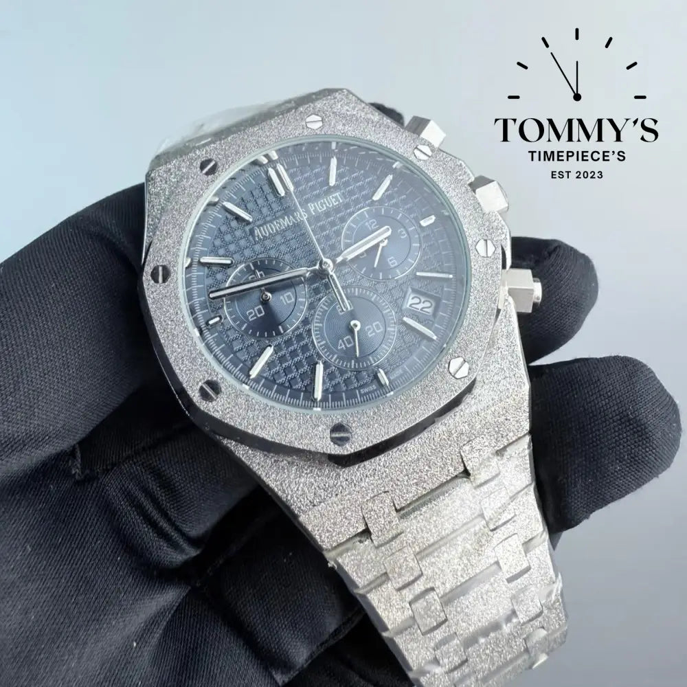 AAA+ Royal Oak 41mm Smoked Blue Dial-Stainless Steel Bracelet (Silver Bezel)