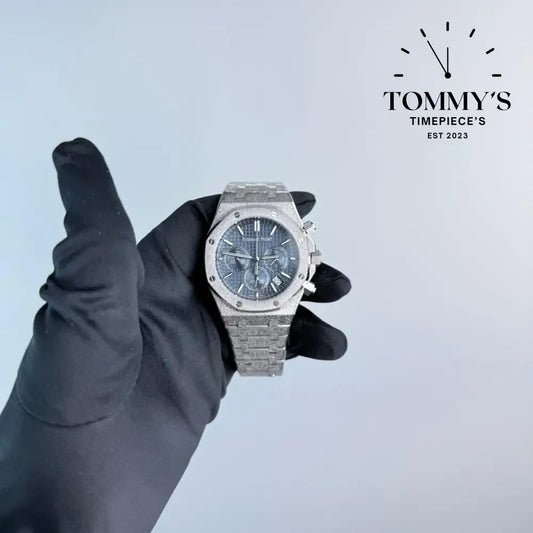 AAA+ Royal Oak 41mm Smoked Blue Dial-Stainless Steel Bracelet (Silver Bezel)