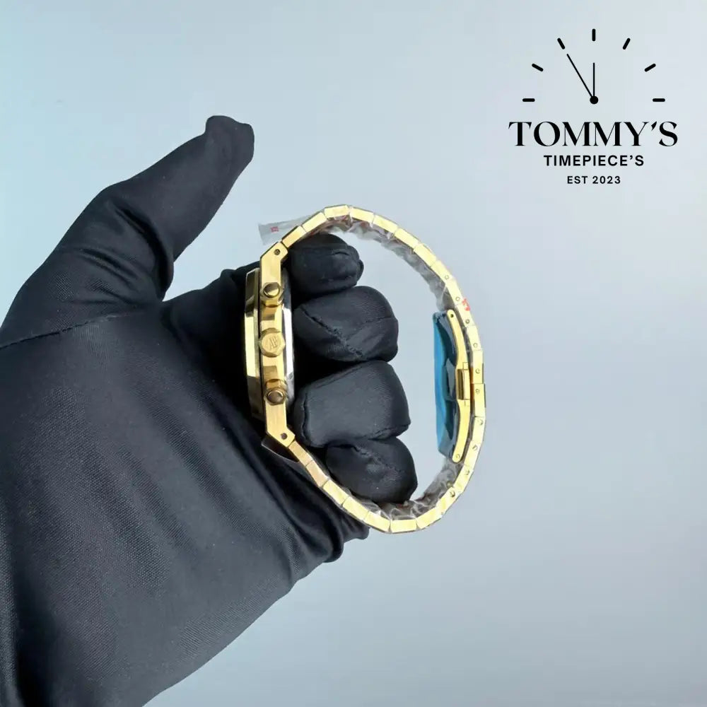 AAA+ Royal Oak 41mm Smoked Yellow Gold-Toned ’Grande Tapisserie’ Dial-Stainless Steel Bracelet (Yellow Gold Bezel)