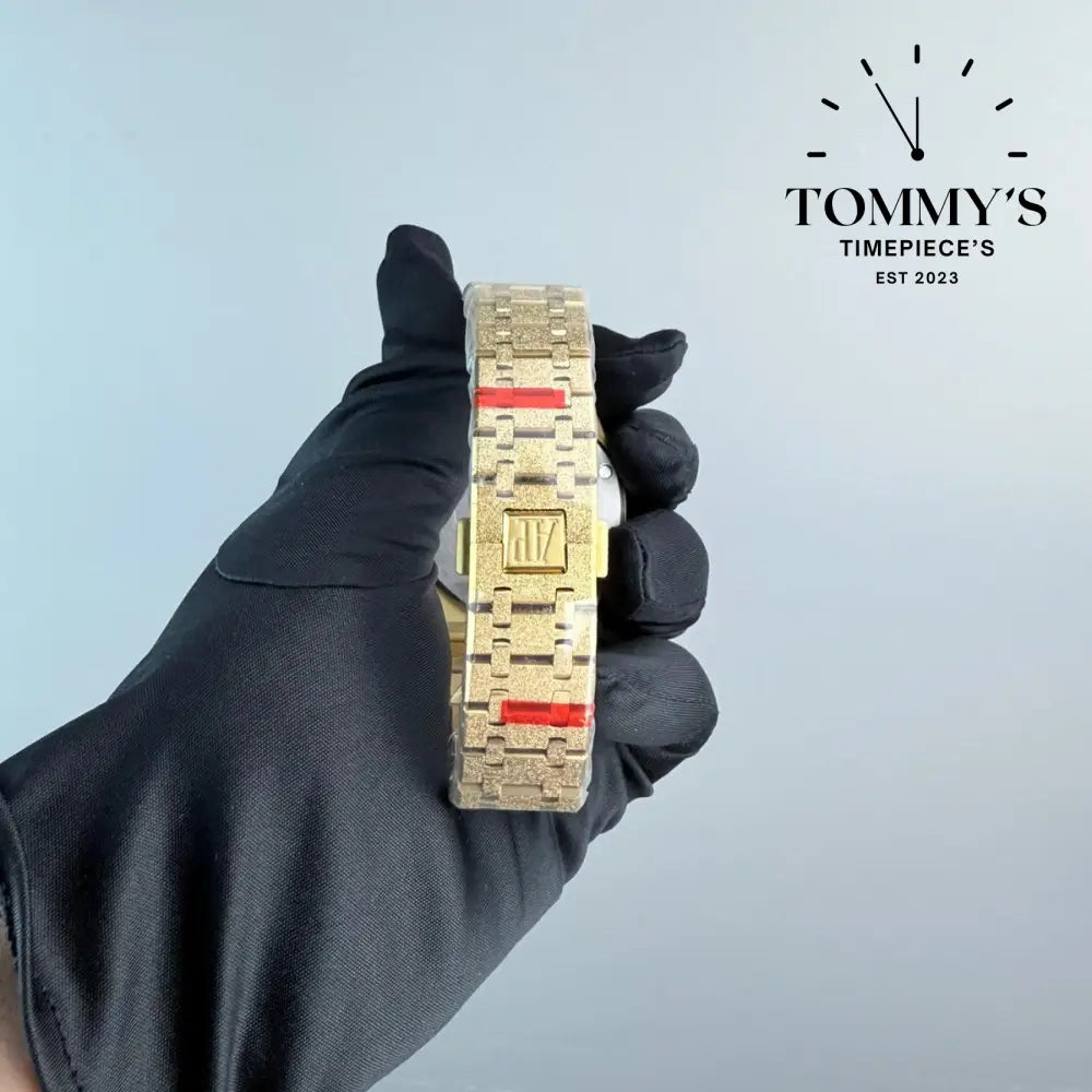 AAA+ Royal Oak 41mm Smoked Yellow Gold-Toned ’Grande Tapisserie’ Dial-Stainless Steel Bracelet (Yellow Gold Bezel)