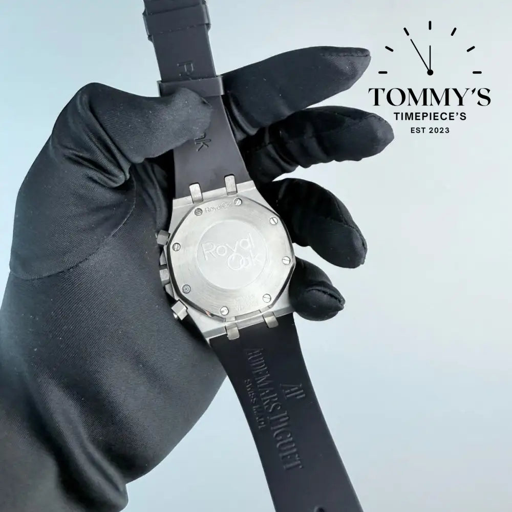 AAA+ Royal Oak Chronograph 41mm Black ’Grande Tapisserie’ Dial-Rubber Strap
