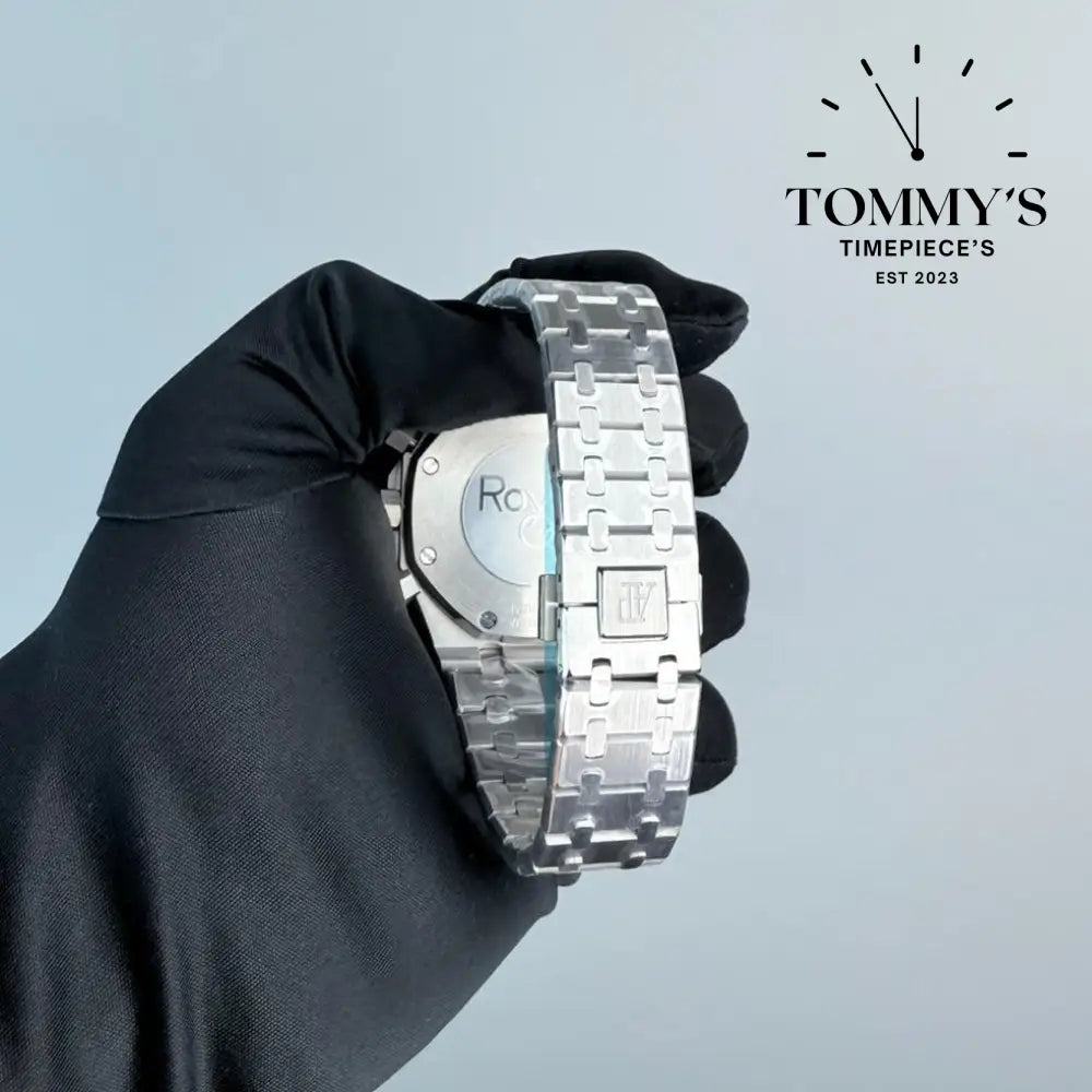 AAA+ Royal Oak Chronograph 41mm Black ’Grande Tapisserie’ Dial-Steel Bracelet