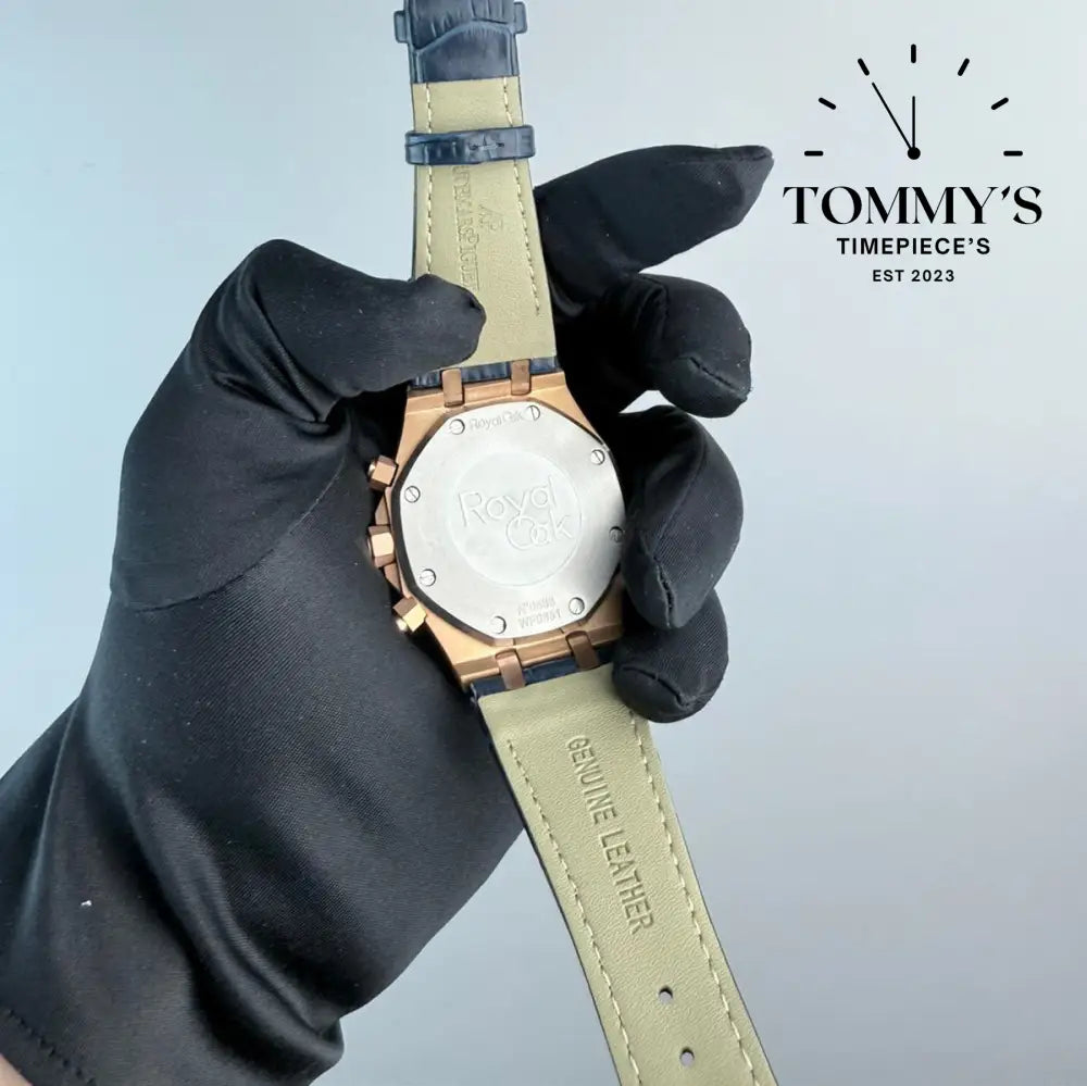 AAA+ Royal Oak Chronograph 41mm Blue ’Grande Tapisserie’ Dial-Leather Strap