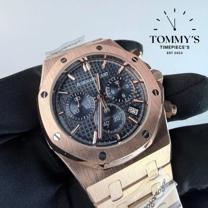 AAA+ Royal Oak Chronograph 41mm Blue ’Grande Tapisserie’ Dial-Steel Bracelet