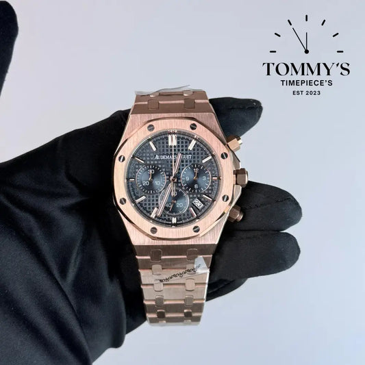AAA+ Royal Oak Chronograph 41mm Blue ’Grande Tapisserie’ Dial-Steel Bracelet