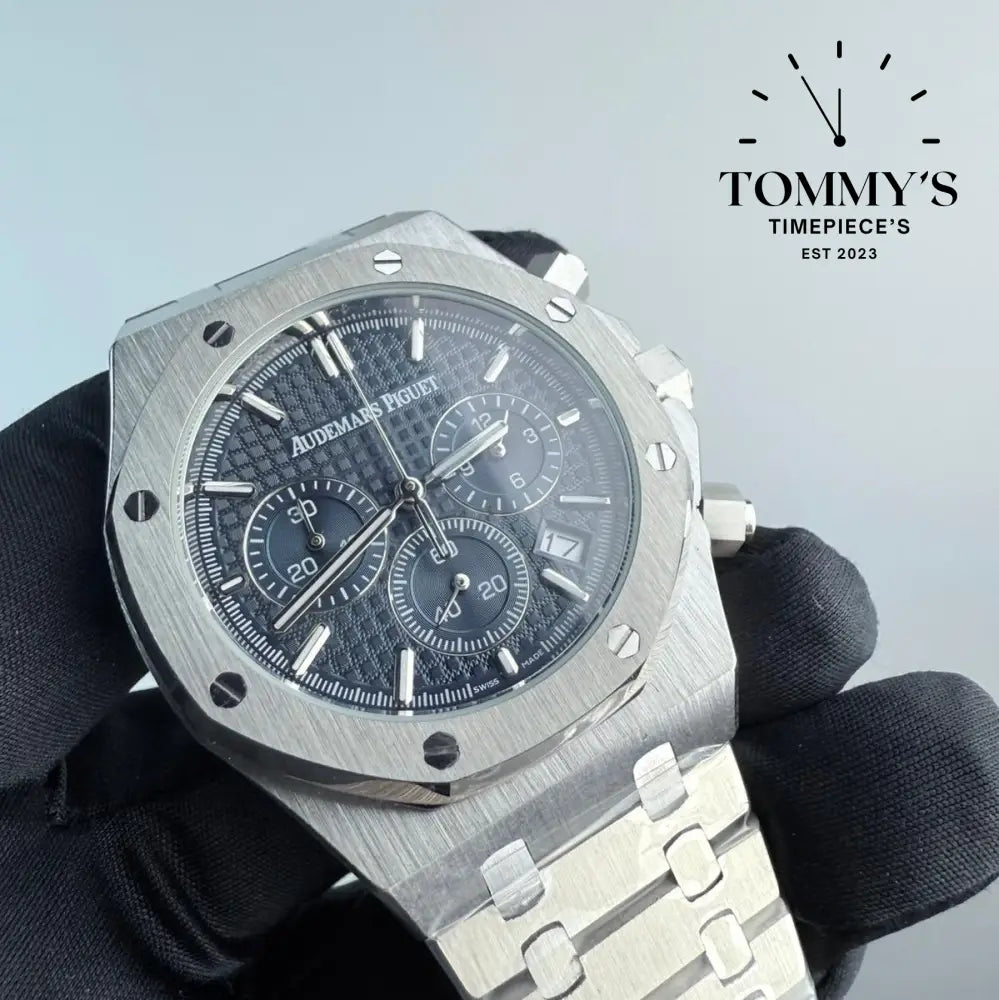 AAA+ Royal Oak Chronograph 41mm Blue ’Grande Tapisserie’ Dial-Steel Bracelet