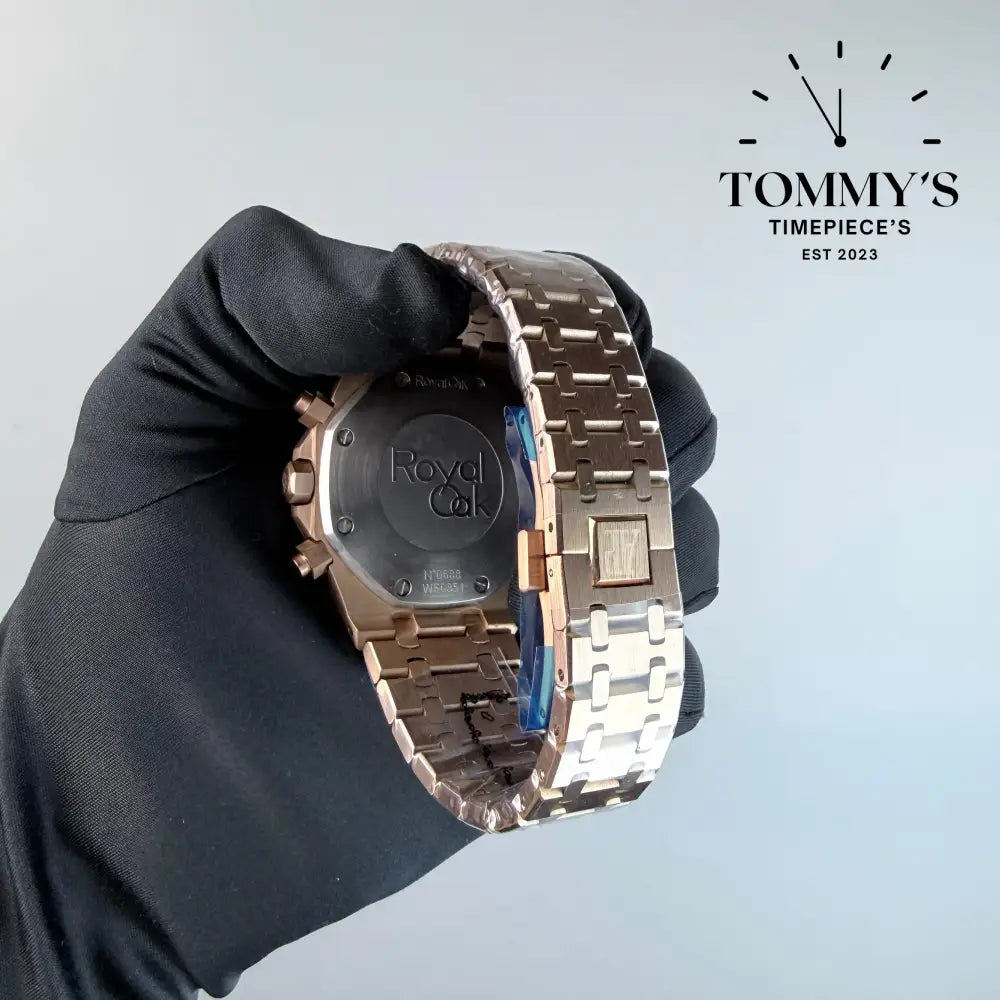 AAA+ Royal Oak Chronograph 41mm Brown ’Grande Tapisserie’ Dial-Steel Bracelet