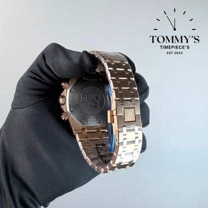 AAA+ Royal Oak Chronograph 41mm Brown ’Grande Tapisserie’ Dial-Steel Bracelet