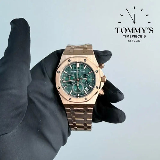 AAA+ Royal Oak Chronograph 41mm Green ’Grande Tapisserie’ Dial-Steel Bracelet
