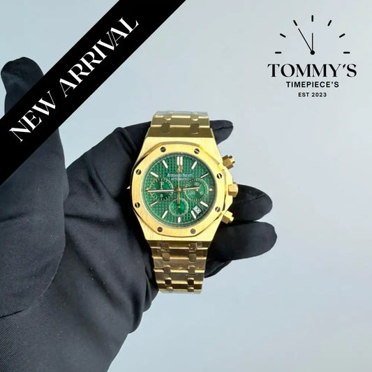 AAA+ Royal Oak Chronograph 41mm Green ’Grande Tapisserie’ Dial-Steel Bracelet