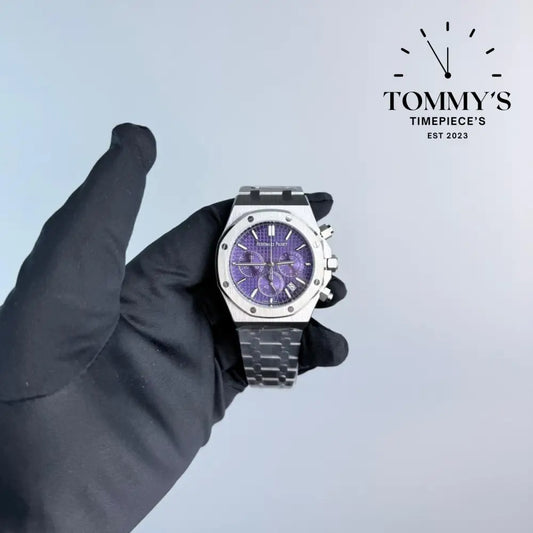 AAA+ Royal Oak Chronograph 41mm Purple ’Grande Tapisserie’ Dial-Steel Bracelet