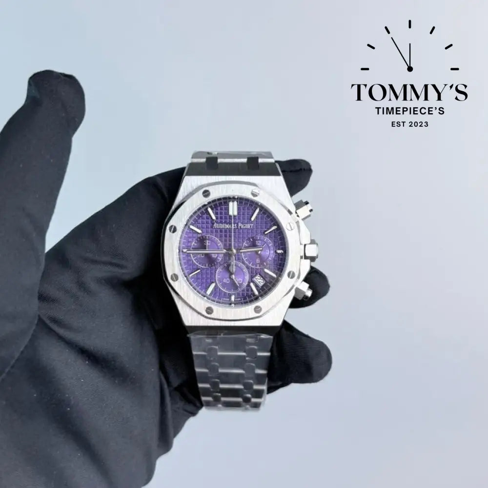 AAA+ Royal Oak Chronograph 41mm Purple ’Grande Tapisserie’ Dial-Steel Bracelet