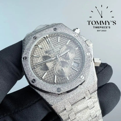 AAA+ Royal Oak Frosted Chronograph 41mm Silver Dial