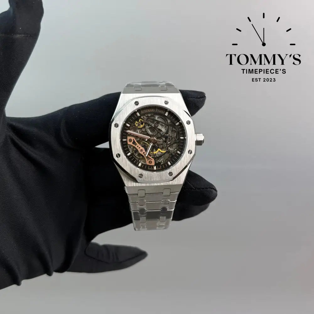 AAA+ Royal Oak (Skeleton), 41mm Black Skeleton Dial-Stainless Steel Br ...