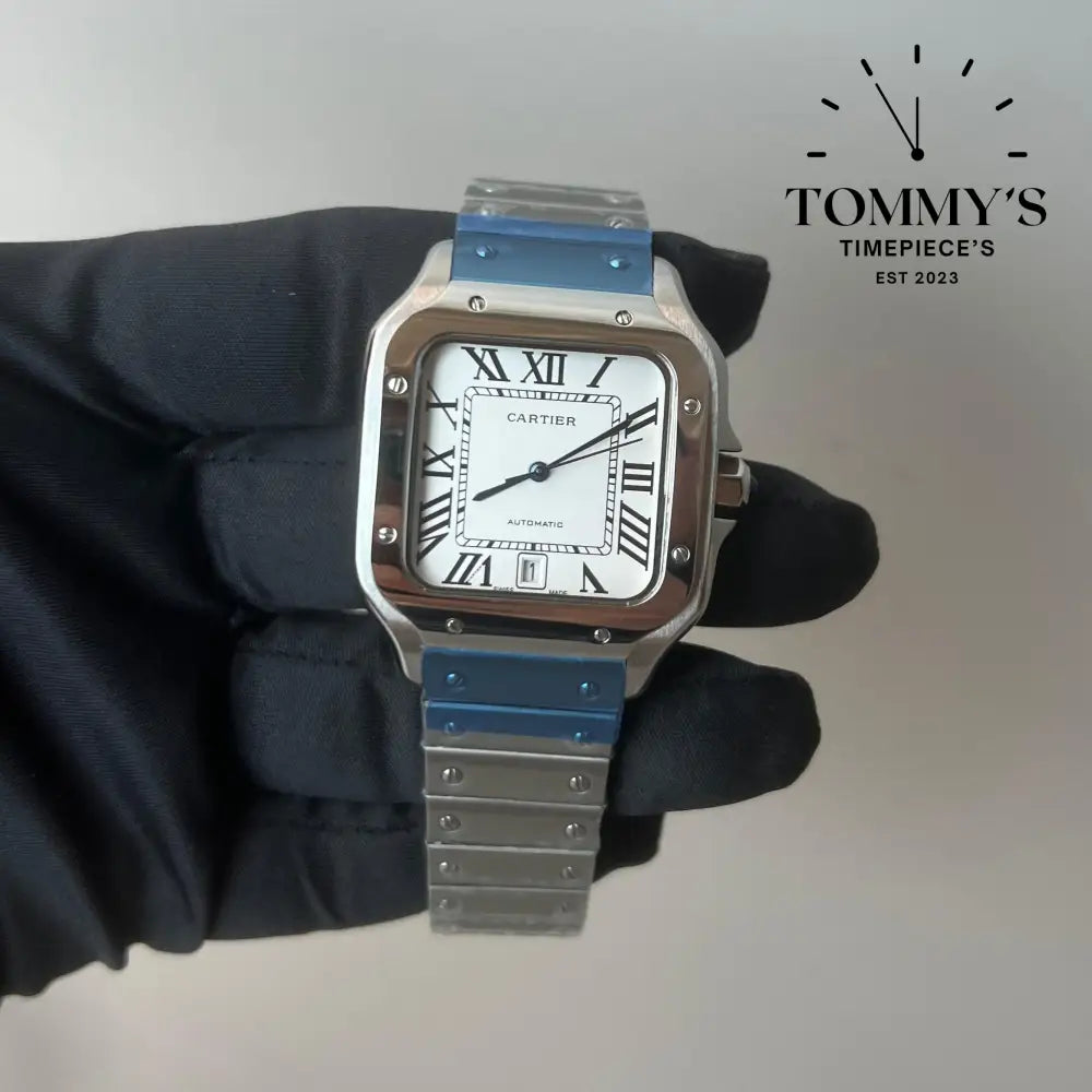 Aaa + Santos With White Dial