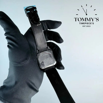 AAA+ Santos (Large Model) 39.8mm Black Dial- Leather Strap