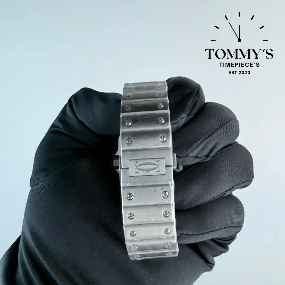 AAA+ Santos (Large Model) 39.8mm Skeleton Dial-Stainless Steel Bracelet (Dark Blue Bezel) Watches