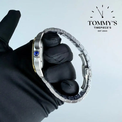 AAA+ Santos (Large Model) 39.8mm Skeleton Dial-Stainless Steel Bracelet (Gold Bezel Two-Tone)