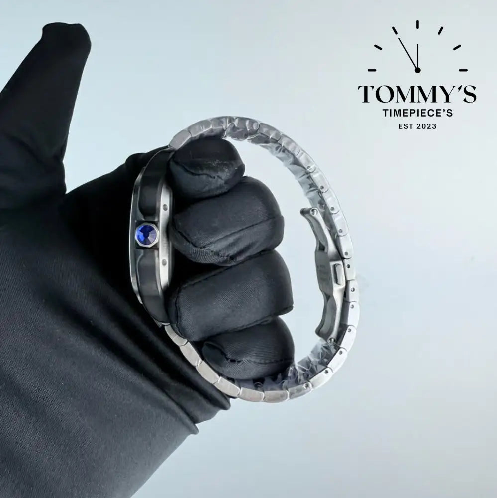 AAA+ Santos (Large Model) 39.8mm Skeleton Dial-Stainless Steel Bracelet (Silver Bezel) Watches