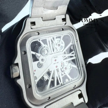 AAA+ Santos (Medium Model) 39.8mm Skeleton Dial-Stainless Steel Bracelet