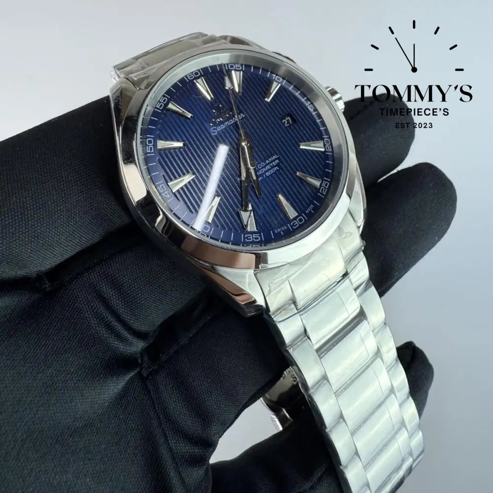 AAA+ Seamaster Aqua Terra 150M 41mm Blue ’Teak Concept’ Dial-Stainless Steel Bracelet (Silver Bezel)