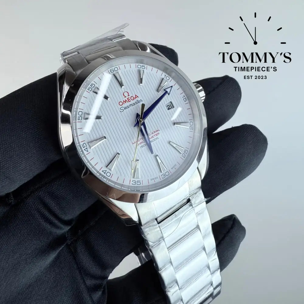 AAA+ Seamaster Aqua Terra 150M Co-Axial Chronometer 41.5mm Silver ’Teak Concept’ Dial-Stainless Steel Bracelet (Silver