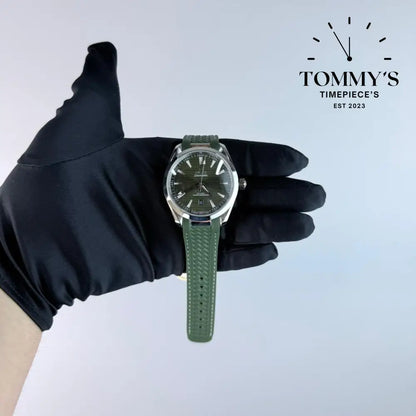 AAA+ Seamaster Aqua Terra 150M Co-Axial Master Chronometer 38mm Bay Green Dial-Rubber Strap (Silver Bezel)
