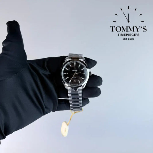 AAA+ Seamaster Aqua Terra 150M Co-Axial Master Chronometer 41mm Black Dial-Stainless Steel Bracelet (Silver Bezel)