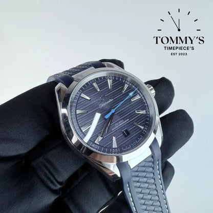 AAA+ Seamaster Aqua Terra 150M Co-Axial Master Chronometer 41mm Blue Dial- Blue Rubber Strap