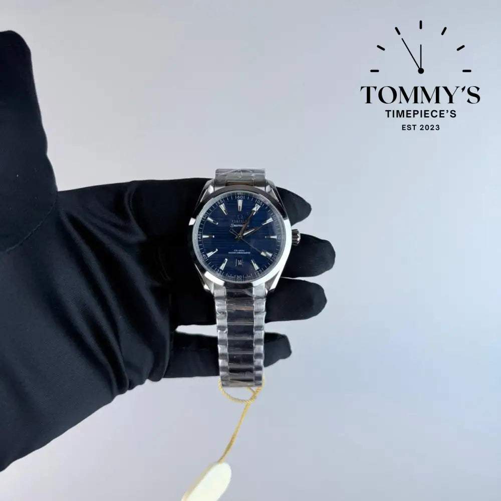 AAA+ Seamaster Aqua Terra 150M Co-Axial Master Chronometer 41mm Blue Dial-Stainless Steel Bracelet (Silver Bezel)