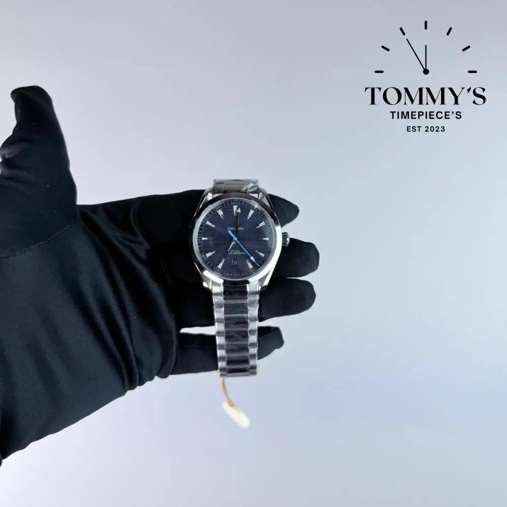 AAA+ Seamaster Aqua Terra 150M Co-Axial Master Chronometer 41mm Blue ’Teak’ Pattern Dial-Stainless Steel Bracelet