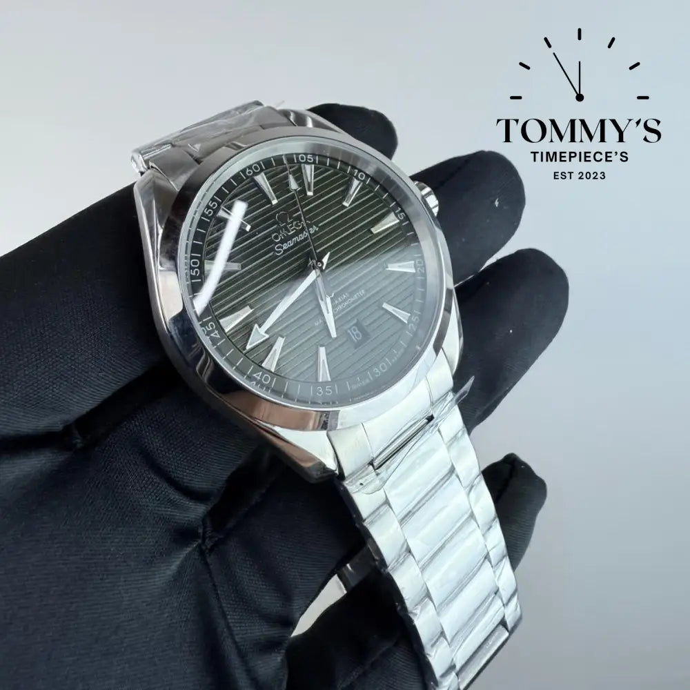 AAA+ Seamaster Aqua Terra 150M Co-Axial Master Chronometer 41mm Green Dial-Stainless Steel Bracelet (Silver Bezel)