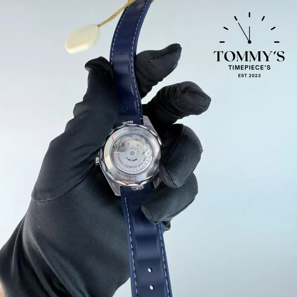 AAA+ Seamaster Aqua Terra 150M Co-Axial Master Chronometer 41mm Grey ’Teak’ Dial-Blue Rubber Strap (Silver Bezel)