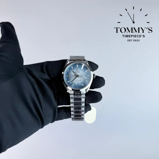 AAA+ Seamaster Aqua Terra 150M Co-Axial Master Chronometer 41mm Summer Blue Dial-Stainless Steel Bracelet (Silver Bezel)