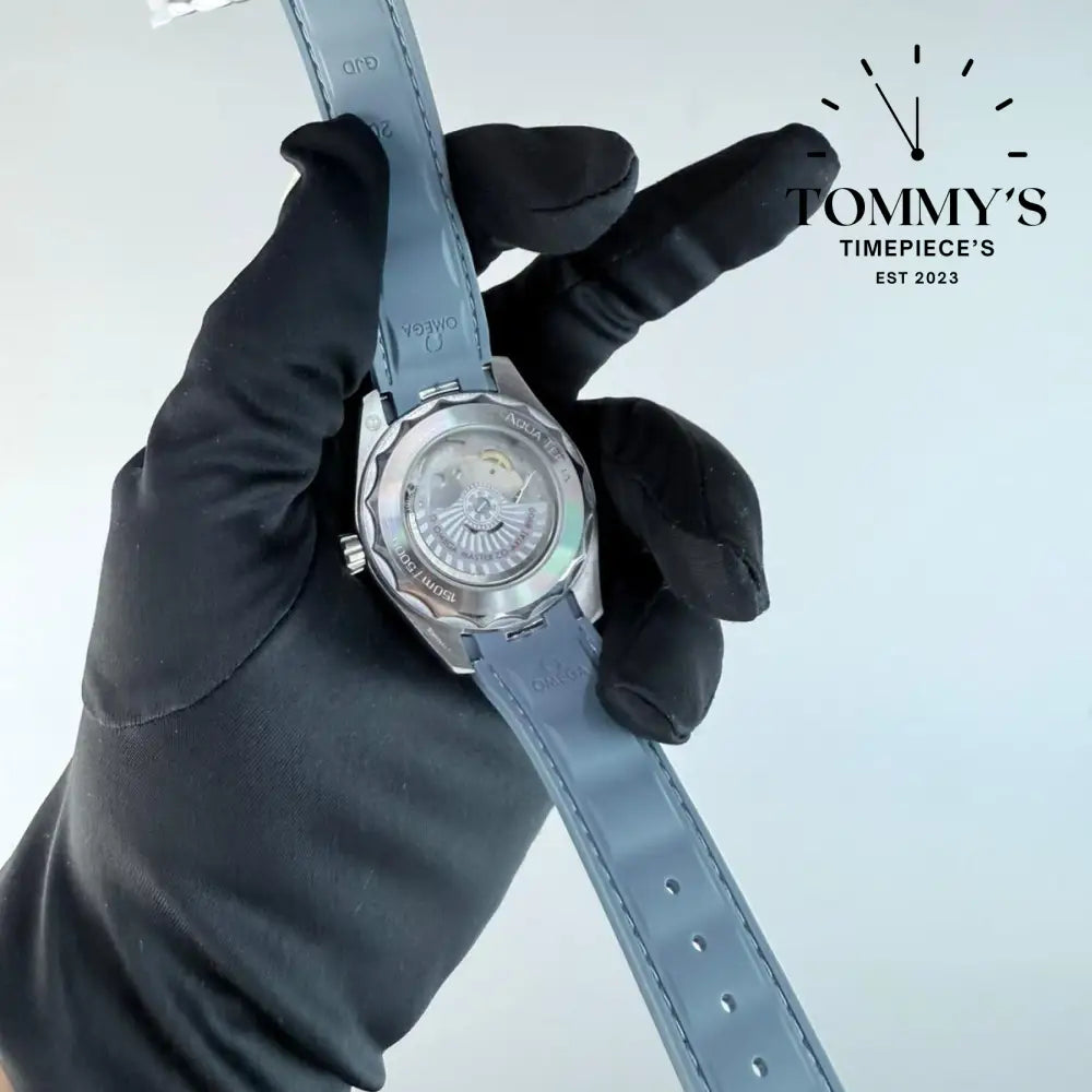 AAA+ Seamaster Aqua Terra 150M Co-Axial Master Chronometer GMT Worldtimer 43mm Summer Blue Dial- Blue Rubber Strap
