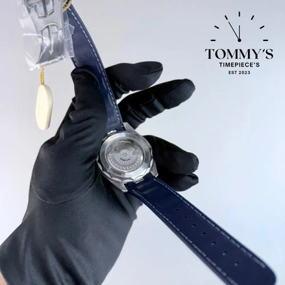 AAA+ Seamaster Aqua Terra 150M Worldtimer Co-Axial Master Chronometer 43mm Blue Dial- Blue Rubber Strap (Silver Bezel)