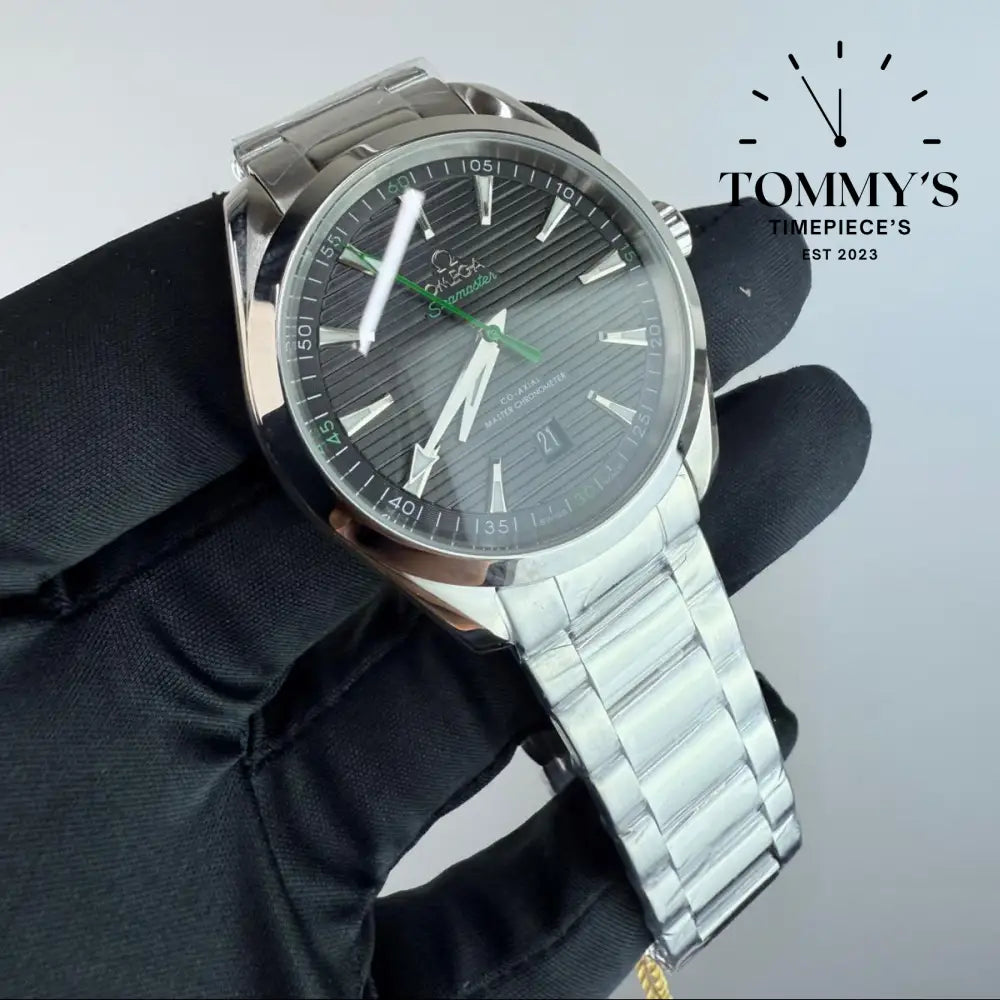 AAA+ Seamaster Aqua Terra Golf Edition 41mm Black Teak-Pattern Dial-Stainless Steel (Silver Bezel)